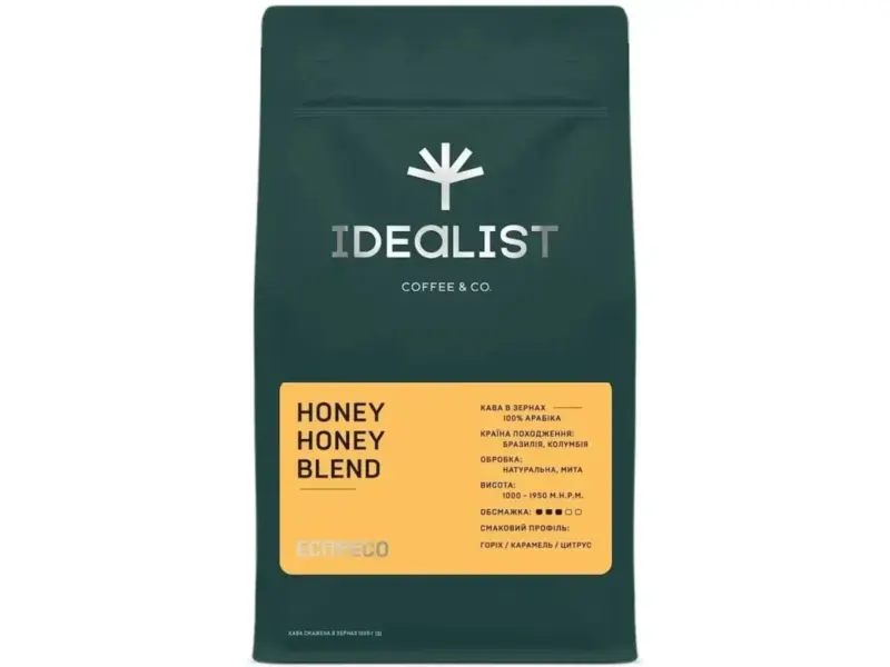 Упаковка кави в зернах Idealist Coffee Co. Honey Honey blend 1 кг
