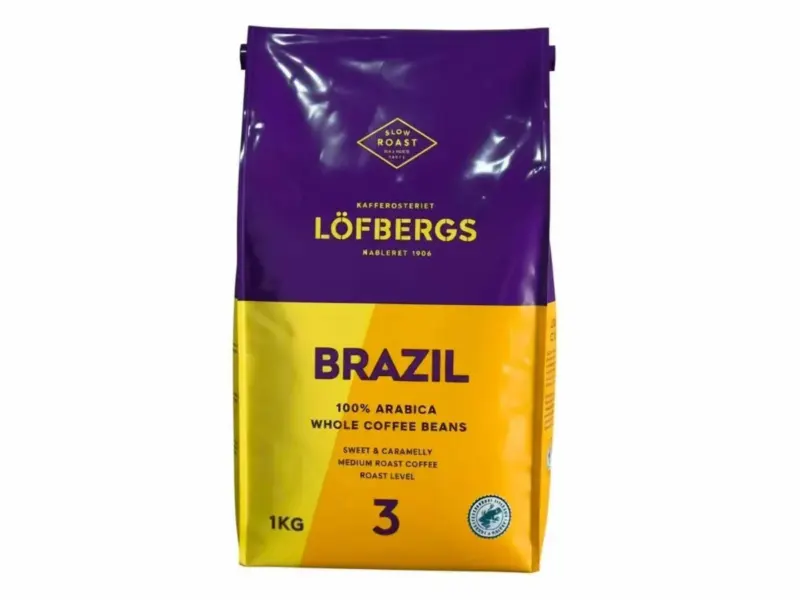 Упаковка кави в зернах Löfbergs Brazil 1 кг