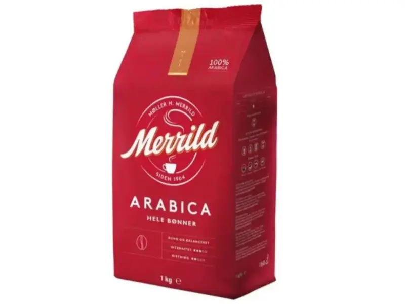 Упаковка кави в зернах Merrild Arabica 1 кг